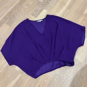 Trina Turk Purple Dolman Sleeve Asymmetrical Blouse